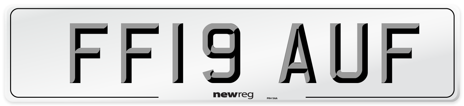 FF19 AUF Number Plate from New Reg